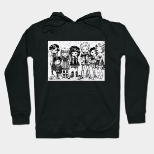 Drawing of a chibi groups Hoodie